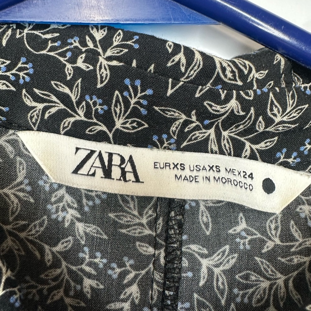 Zara Black and White Long Sleeve Maxi Dress - Picture 7 of 7